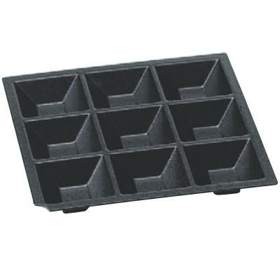 九ツ仕切黒石目/樹脂製/ビュッフェ取皿