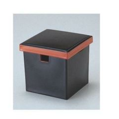 ガリ入れ (小)角ガリ入れ黒渕朱(切込有)