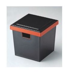 ガリ入れ (大)角ガリ入れ黒渕朱(切込有)