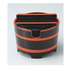 ガリ入れ 桶型ガリ入れ黒帯朱(切込有)