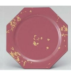 回転寿司皿 八角寿司皿 ピンク箔ちらし