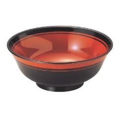 ラーメン丼 渕布目ラーメン鉢黒内朱 高さ84 直径:199/業務用/新品/小物