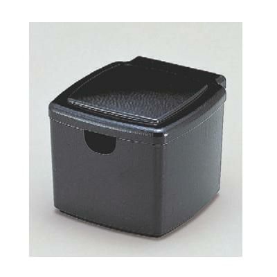 ガリ入れ 隅丸ガリ入れ黒刷毛目(切込有)