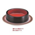 回転寿司皿 D．X4寸八重桶 黒刷毛目内朱  高さ36 直径:114 (業務用食器)