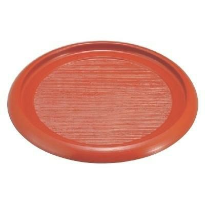 そば器 8寸丸刷毛目そば皿朱本体