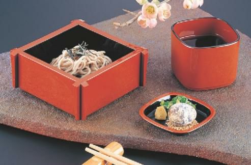 そば器 井戸渕セイロ外朱内黒(底板付)本体