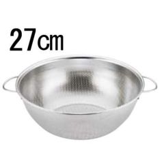 UK 18-8 パンチング深型手付 ボールザル 27cm