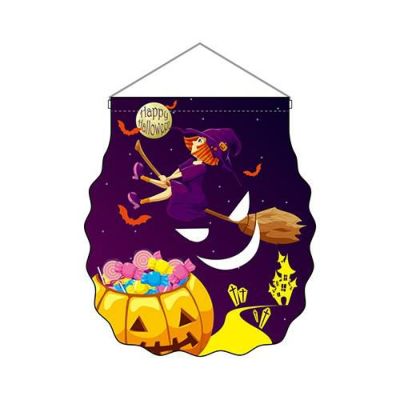 ユニークカット吊下旗「Halloween 魔女」