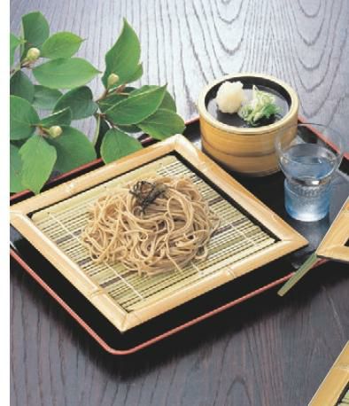 そば器 正角竹そば皿白木塗(重厚型)(底板付)本体