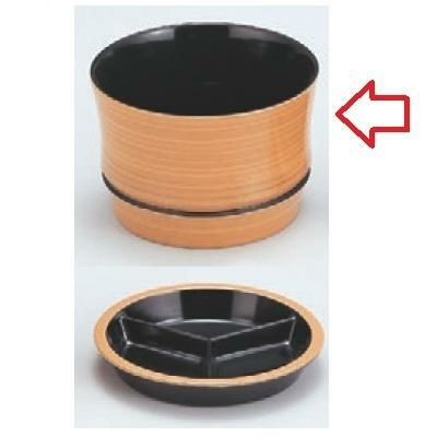 つゆ入れ 天盛そば皿白木(重厚型)竹型つゆ入れ(大)白木