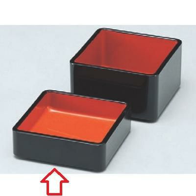 薬味皿 角薬味皿黒内朱