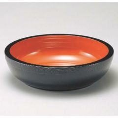 ラーメン丼 渕布目ラーメン鉢黒内朱 高さ84 直径:199/業務用/新品/小物