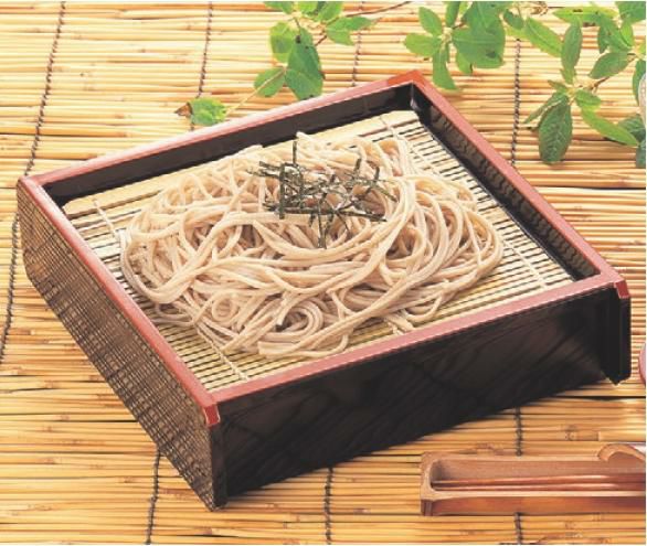 そば器 千筋角ザルそばセイロ栃塗(底板付)本体