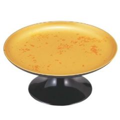 高台皿 7寸高月(高足型)色紙金箔外黒塗 SH塗 高さ89 直径:205