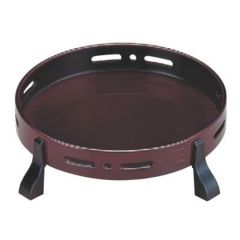 盛器 6.5寸丸透かし足付盛器溜底黒塗 SS塗