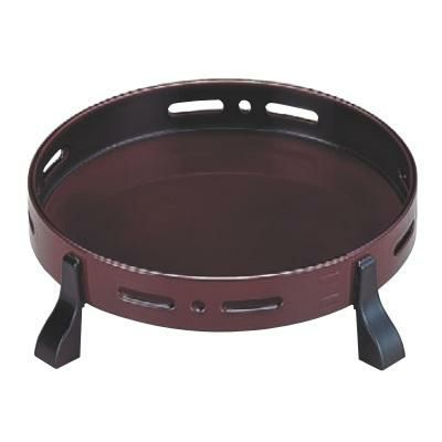 盛器 6.5寸丸透かし足付盛器溜底黒塗 SS塗