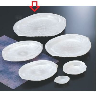 盛皿 あわび盛皿白パール尺8寸 HC塗