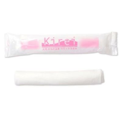 ウェットタオル kirei丸型ワイド・ピンク（500本入）/業務用/新品/送料無料