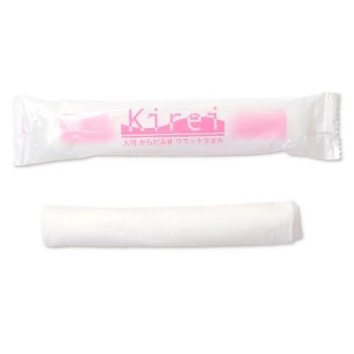 ウェットタオル kirei丸型ワイド・ピンク（500本入）/業務用/新品/送料無料
