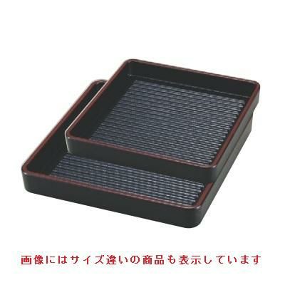 角皿 ABS角肉皿黒天うるみ16cm角(1人用) エンボス加工/宴会単品