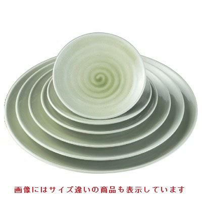盛皿 渦潮皿ヒワグリーン尺3寸