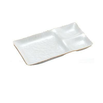 プレート ツーコンビプレート白アクア渕金