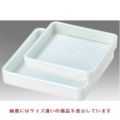 角皿 ABS角肉皿白塗14.5cm角(0.5～1人用) エンボス加工