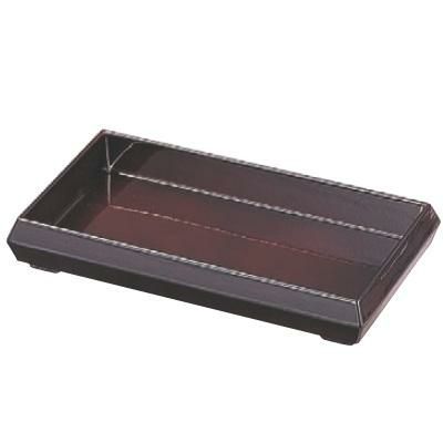盛器 7寸長手ダイヤ盛器(小)溜底黒塗