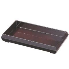 盛器 7寸長手ダイヤ盛器(小)溜底黒塗