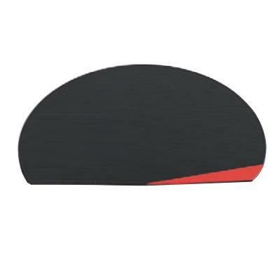 盛皿 8寸半月隅折千筋皿黒渕朱