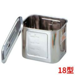 BK 18-8 角型 キッチンポット 目盛付 18型 手無