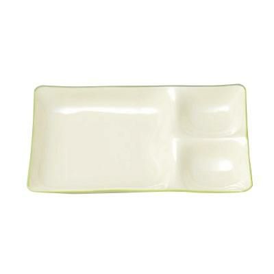耐熱ツーコンビプレートアイボリーグリーン/樹脂製/ビュッフェ取皿