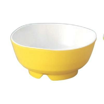 メラミンウェーブ丸小鉢黄内白/樹脂製