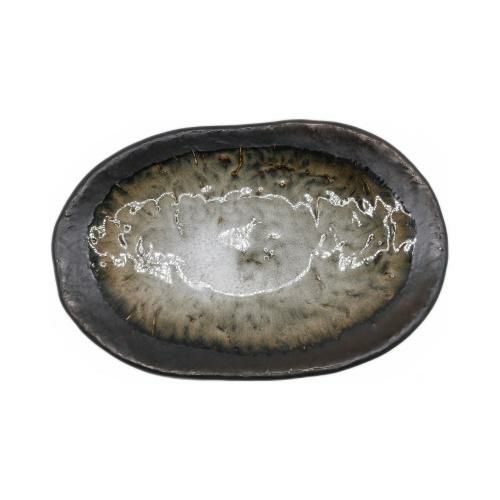 TB 窯変白吹き 和紙楕円皿