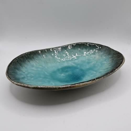 TB 均窯スカイブルー 和紙楕円皿