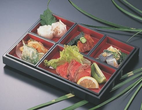 盛皿 切溜盛器黒内朱18cm切溜皿黒内朱