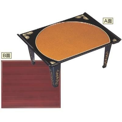 御膳 2尺秀月膳(両面タイプ) 足 唐草 A面:金梨地渕松葉 B面:溜千筋 セット