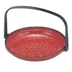 かご (小)手付かご朱(折畳式) 全面塗