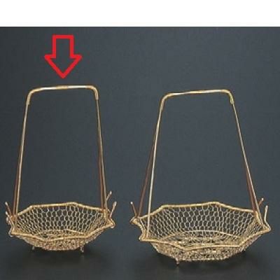 かご (小)八角ゴールド手提籠