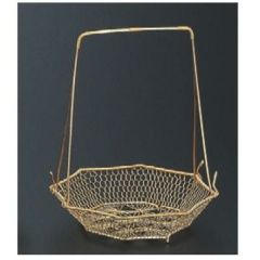 かご (大)八角ゴールド手提籠