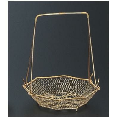 かご (大)八角ゴールド手提籠