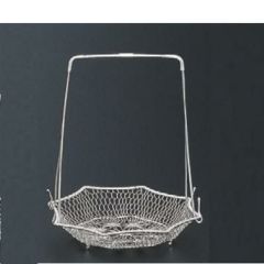 かご (大)八角シルバー手提籠