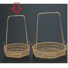 かご (小)丸型ゴールド手提籠