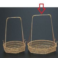 かご (中)丸型ゴールド手提籠