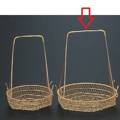 かご (中)丸型ゴールド手提籠