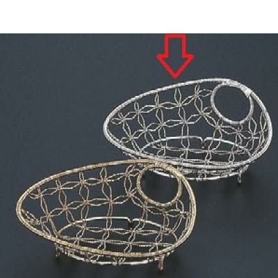 かご 貝型盛籠銀彩