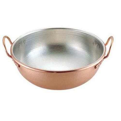 SA銅打出さわり鍋 手付・スズメッキ付き 42cm