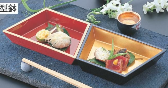 盛鉢 富士型鉢朱天金