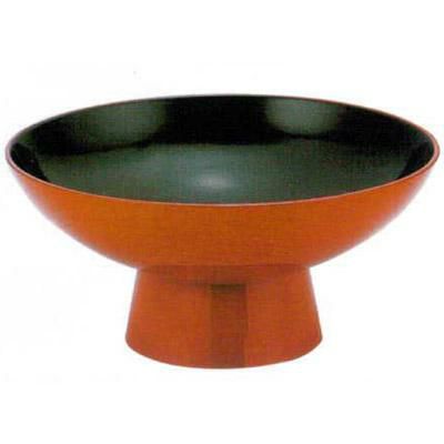 6寸 高台小槌鉢 朱内黒