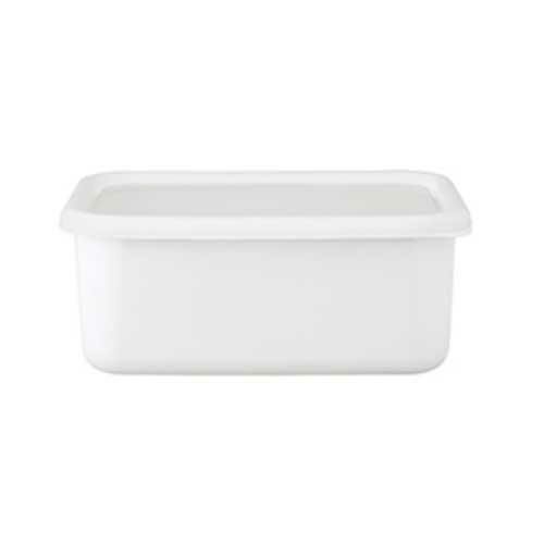 【コンテ ホーロー深型角容器L KE-DL・LW リリーホワイト】 幅200×奥行155×高さ80(mm)/業務用/グループA